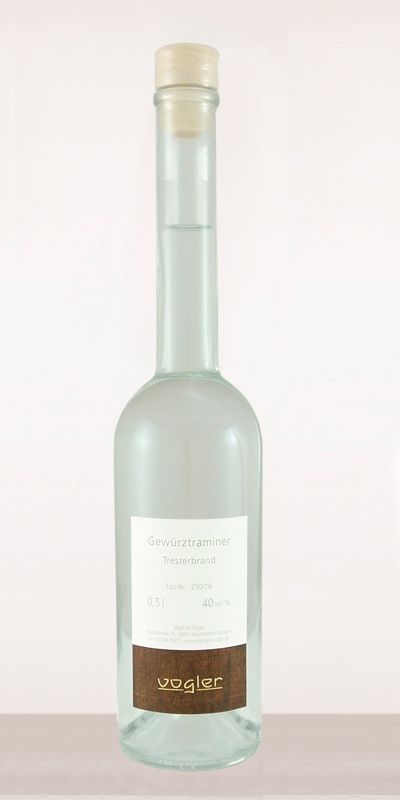<br>Gewürztraminer Tresterbrand 40%  0,5L<br>